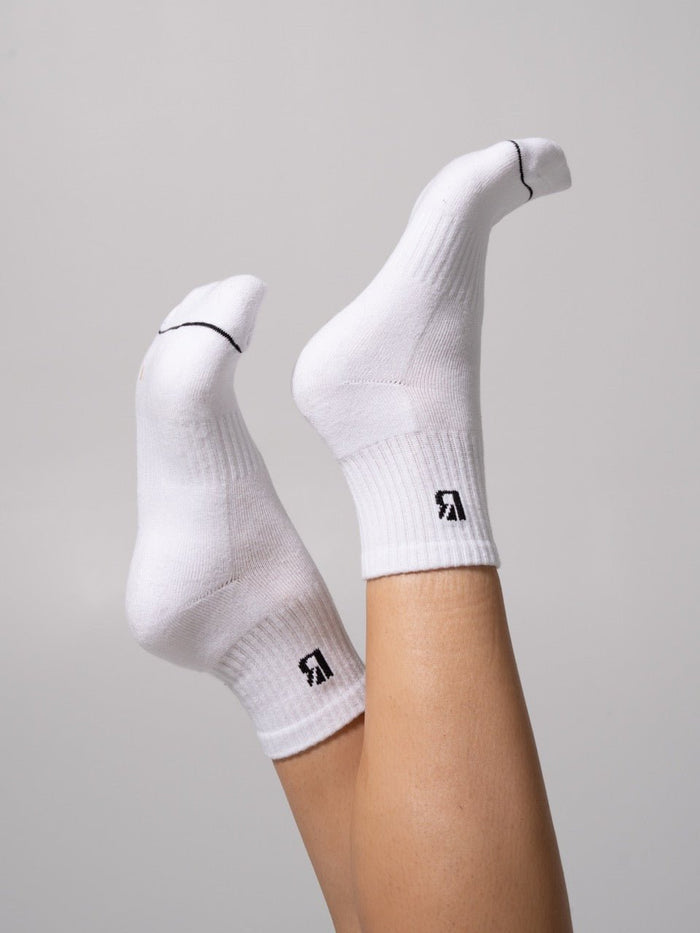 3 Pack Quarter Crew Socks - White