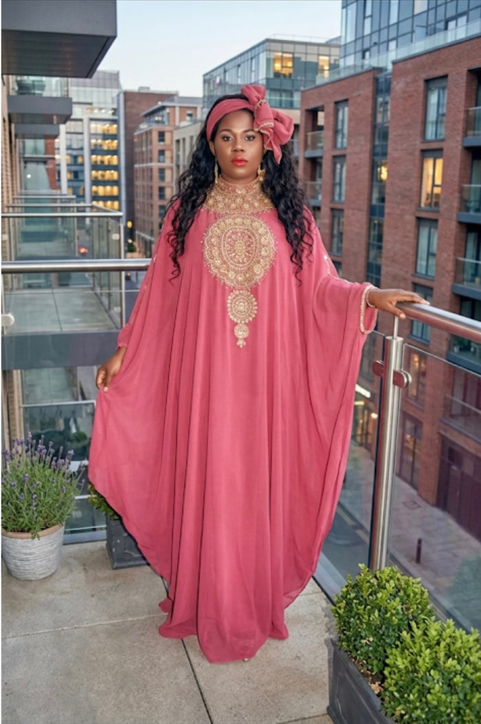 Rhinestones Embellished Kaftan - Loose Fit Abaya Robe