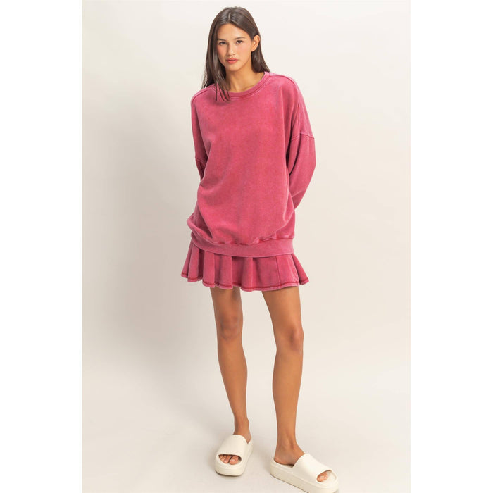 Acid Wash Oversized Sweatshirt