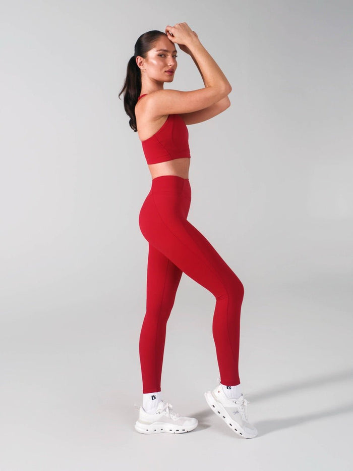 Airbrush Pocket Legging - Lipstick Red
