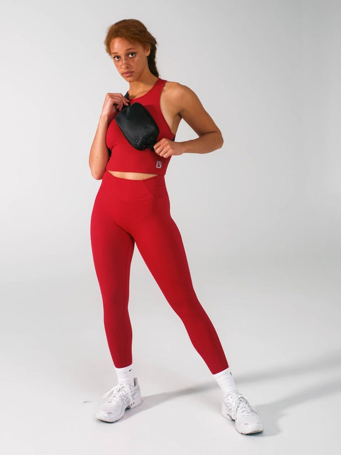 Airbrush Pocket Legging - Lipstick Red