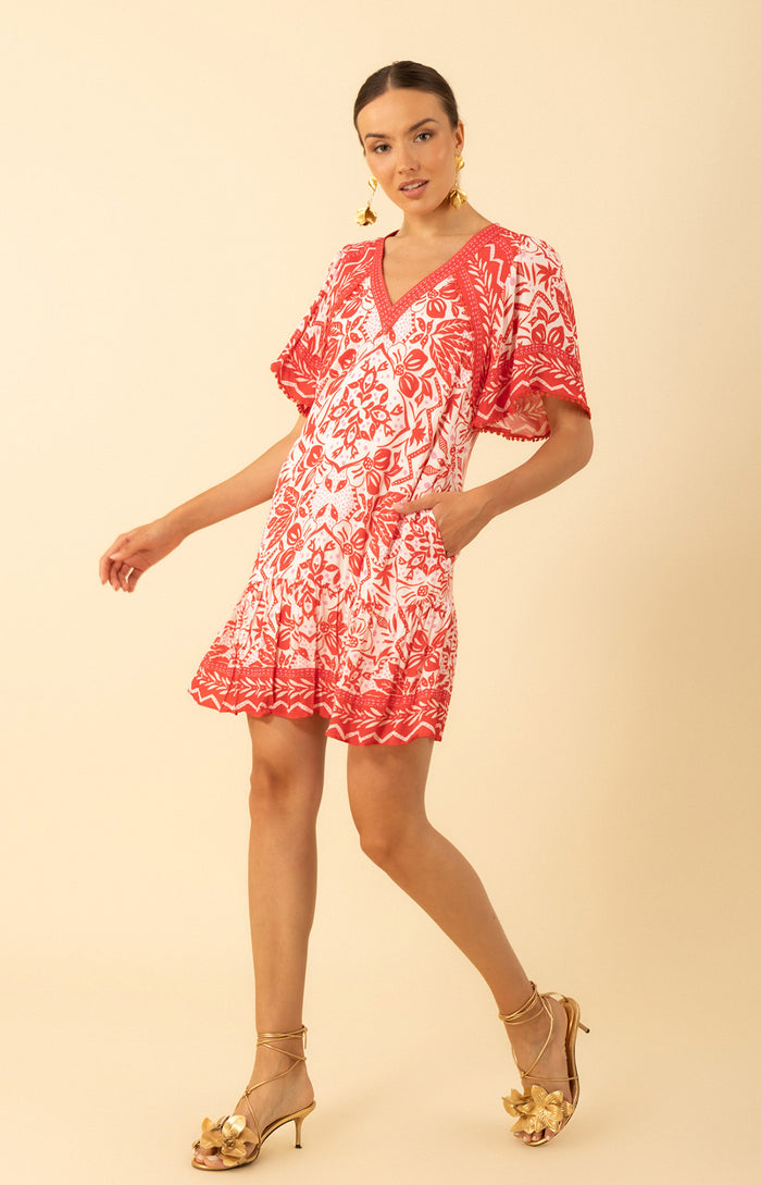 Aliya Dress, color-Red