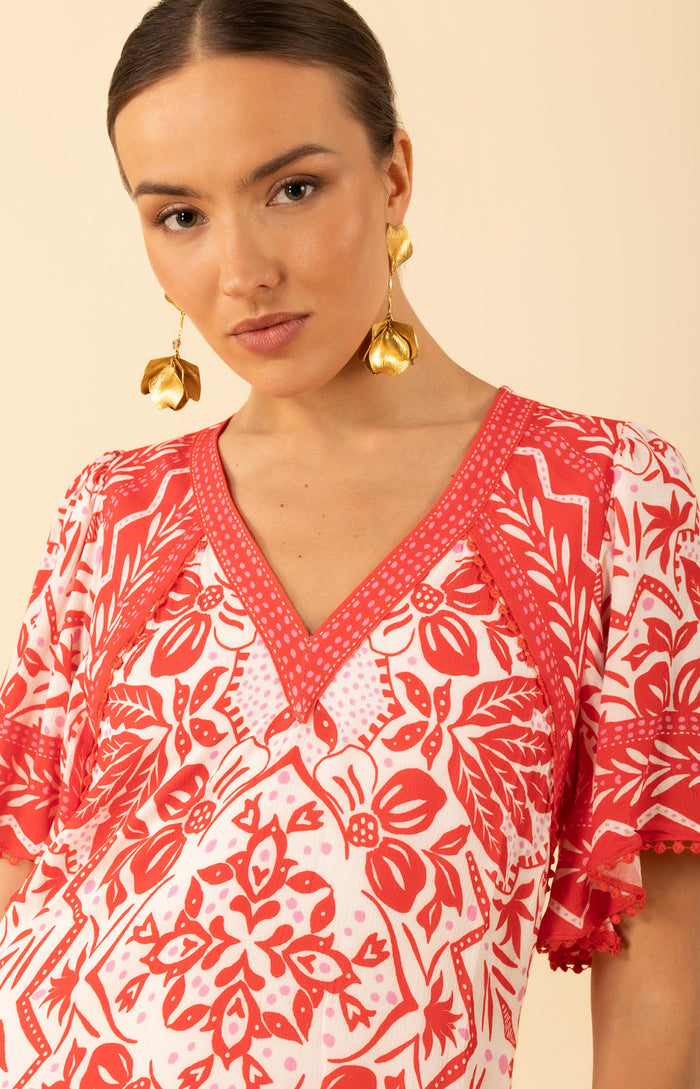 Aliya Dress, color-Red