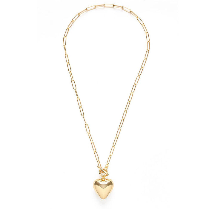 Amano Studio - Puffed Heart on Toggle Chain Necklace