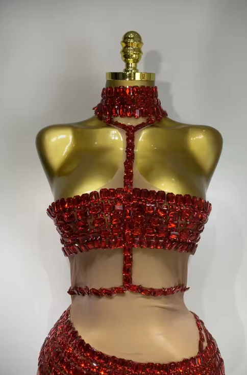 Amira sparkly sequins two piece evening party set for women