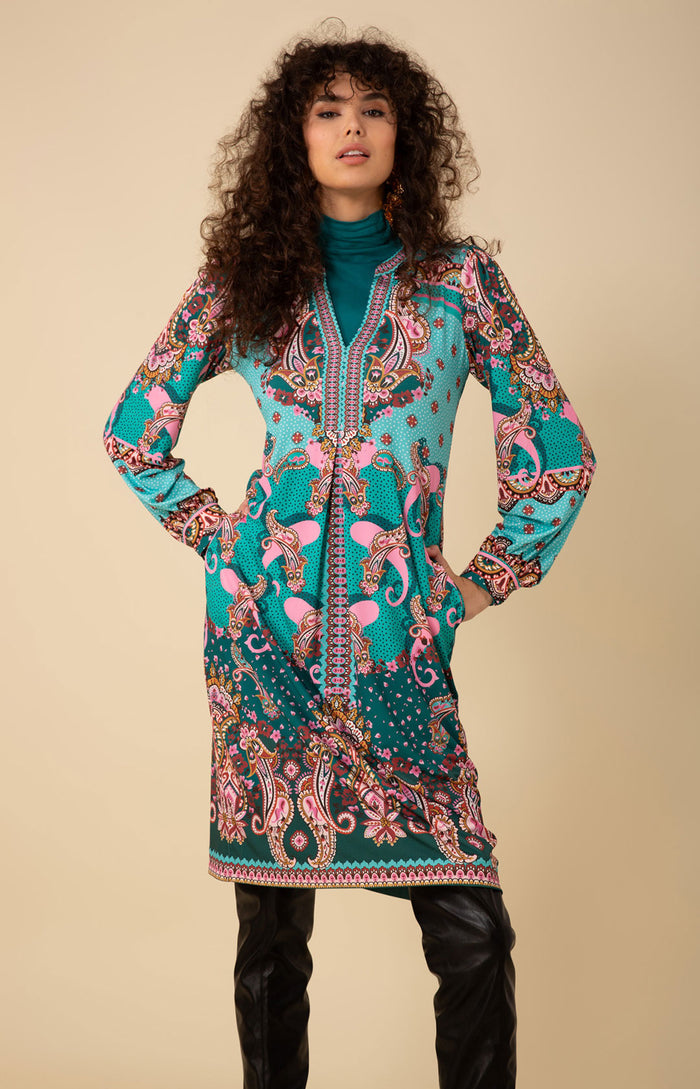 Amora Midi Jersey Dress, color_teal