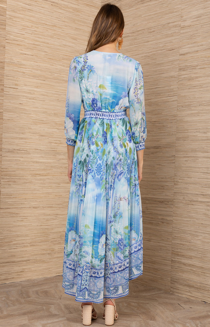 Andie Chiffon Dress, color-Blue