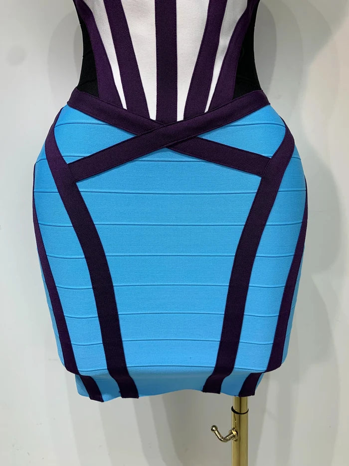 Look stunning in the Andrea bodycon patchwork mini bandage dress. Elegant party dress for birthdays, cocktail parties, date nights, and events.
