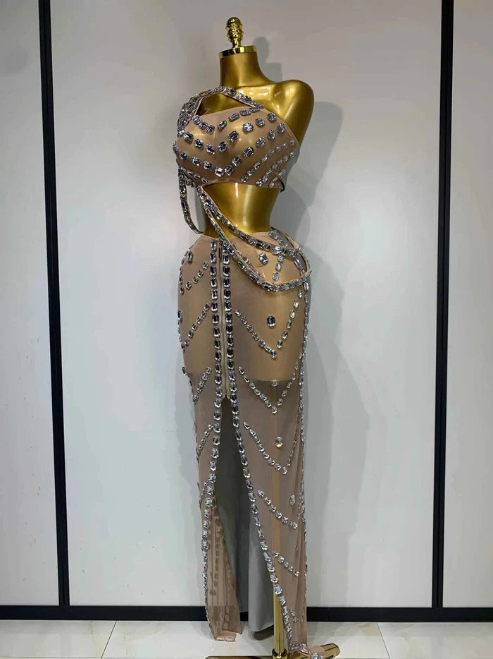 Angela Luxury Sparkling Rhinestones Two Piece Set