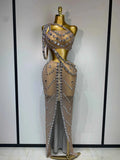 Angela Luxury Sparkling Rhinestones Two Piece Set