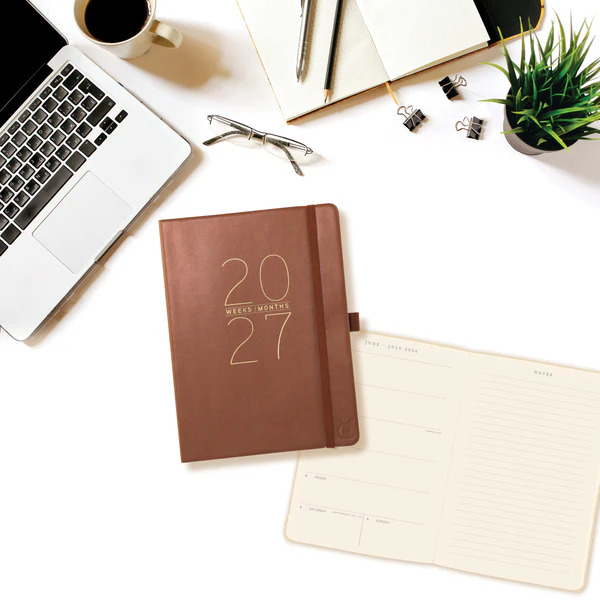 Apollo Collection Brown 18-Month Vegan Leather Planner