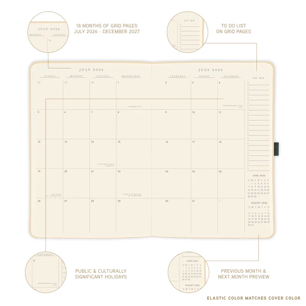 Apollo Collection Mauve 18-Month Vegan Leather Planner