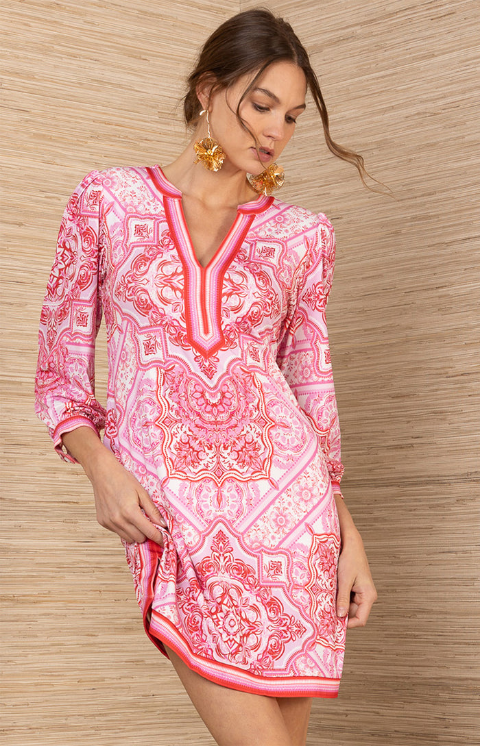 Austen Jersey Dress, color-Pink