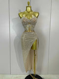 Ayveen sexy two-piece strapless sparkling birthday dress for women party night out