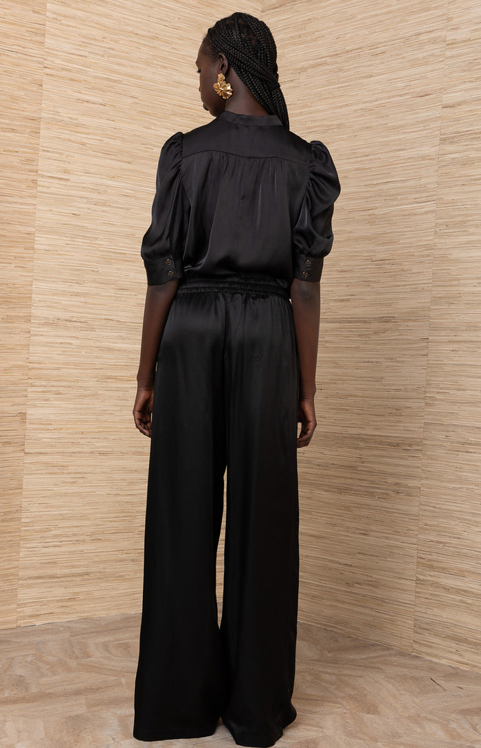 Bara Charmeuse Pant, color-Black