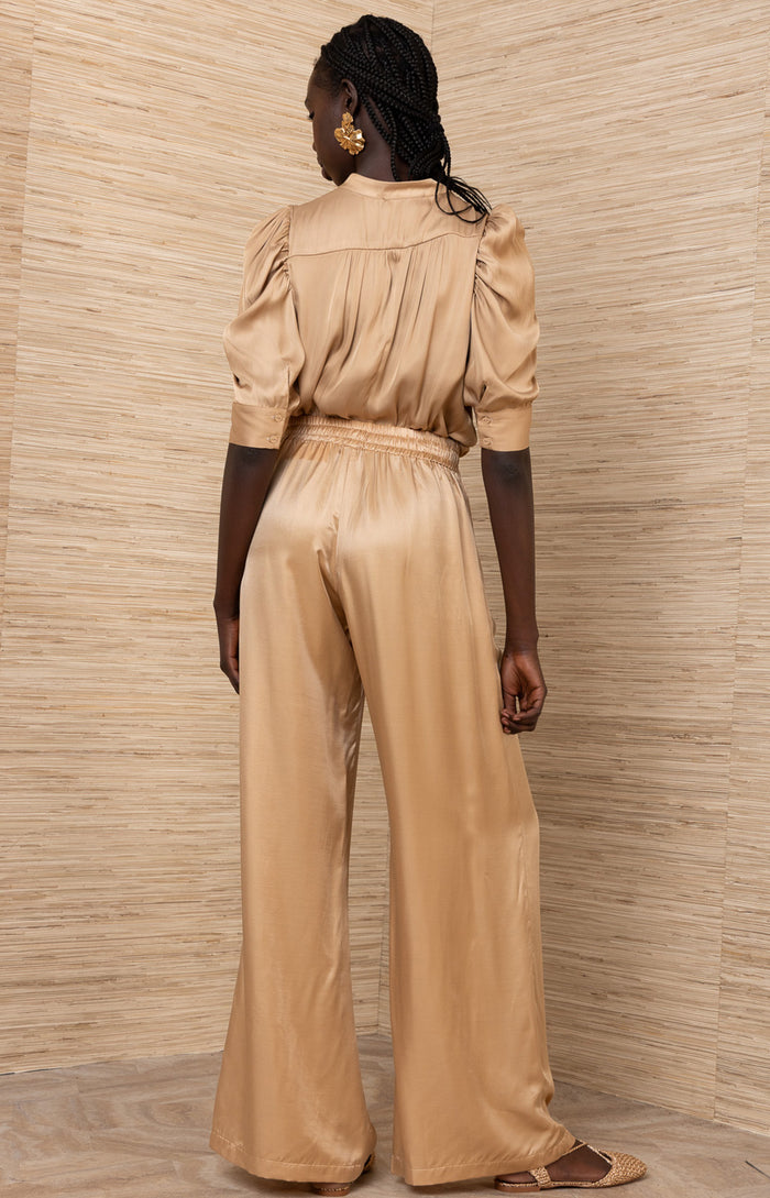 Bara Charmeuse Pant, color-Coral