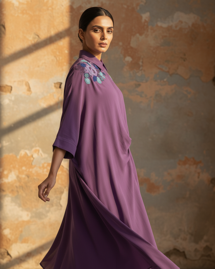 Baroque draped dress