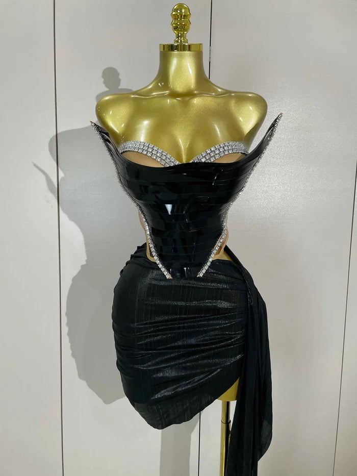 Belle sexy two-piece top with sparkling gold sequins birthday outfit for women party night out