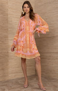 Benita Chiffon Dress, color-Pink