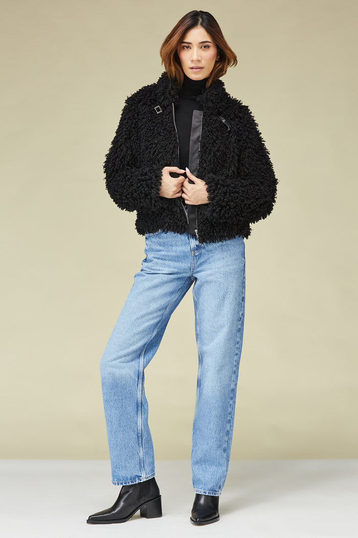 Black Curly Fur Jacket, design, BeTrue, Be True