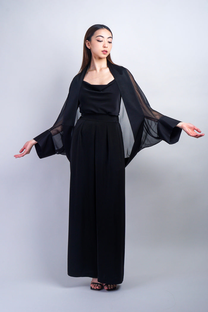 Chloe Dao JACKETS One Size / Black Black Silk Chiffon Cover Jacket