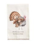 Bless All Who Gingham Hem Towel