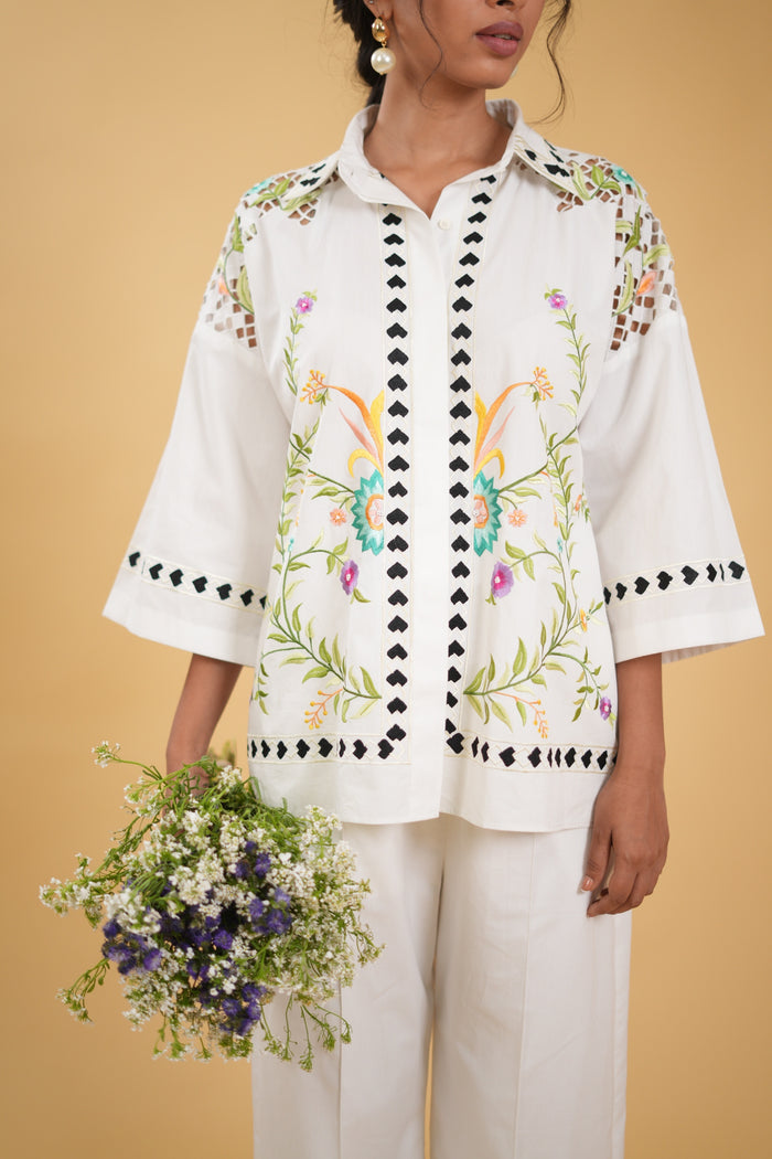 Blossom Embroidered Floral Shirt