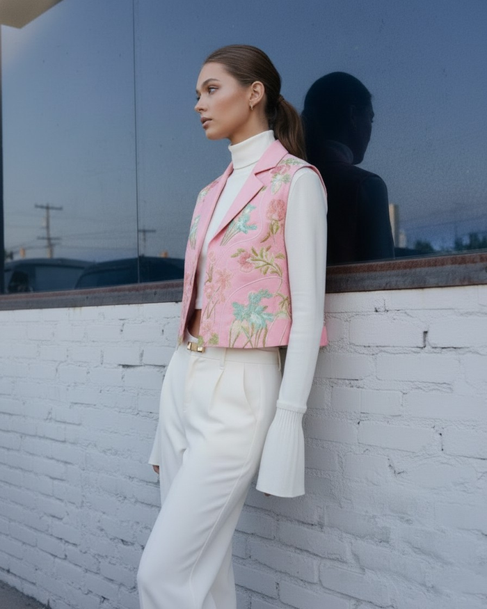 BLUSH DAHLIA WAISTCOAT