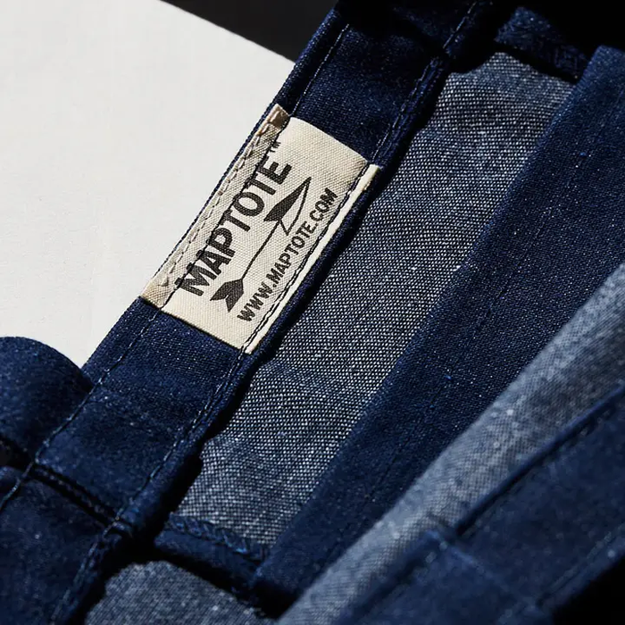 Boston Font Denim Tote - Cotton Denim, USA Made
