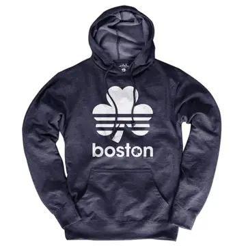 Boston Shamrock Retro Hoodie | 2XL / Heather Blue