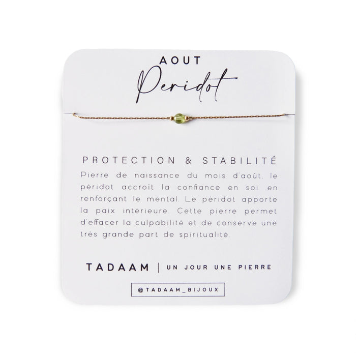 Bracelet pierre de naissance | Août: Peridot