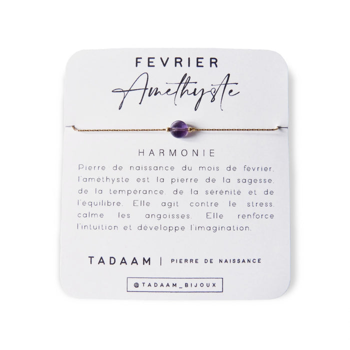 Bracelet pierre de naissance | Février: Améthyste