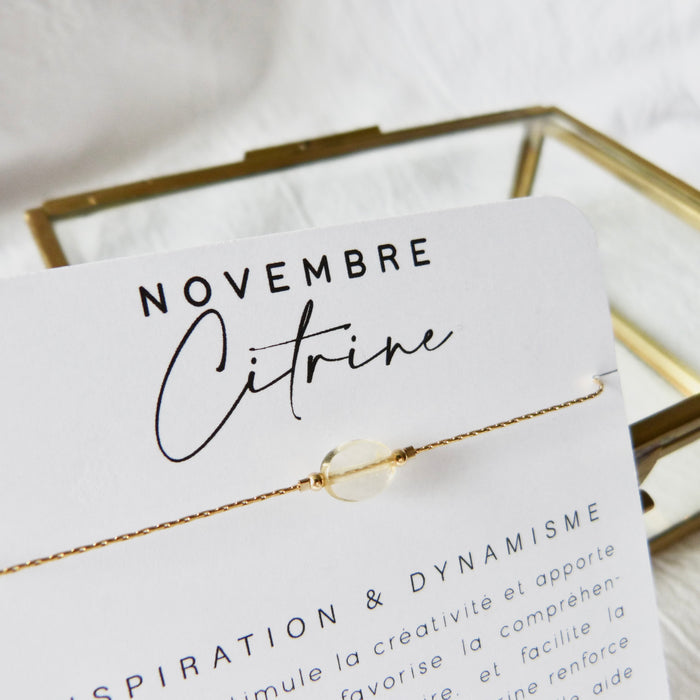 Bracelet pierre de naissance | Novembre: Citrine