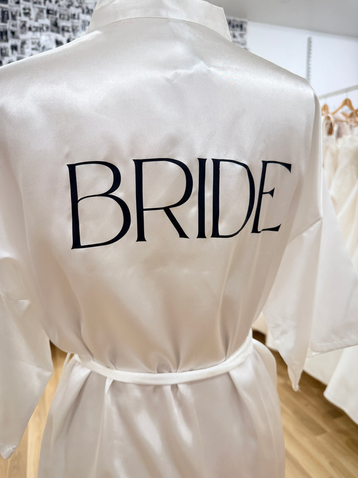 Bride Satin White Robe - Giftware - Honey Fawn Boutique