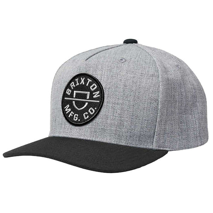 Brixton Crest NetPlus Snapback Hat Grey Pure Boardshop