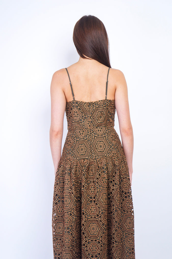 Private Label DRESSES Bronze and Olive Scallop Hem Sleeveless Dress