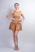 Brown Suede Empire Dress