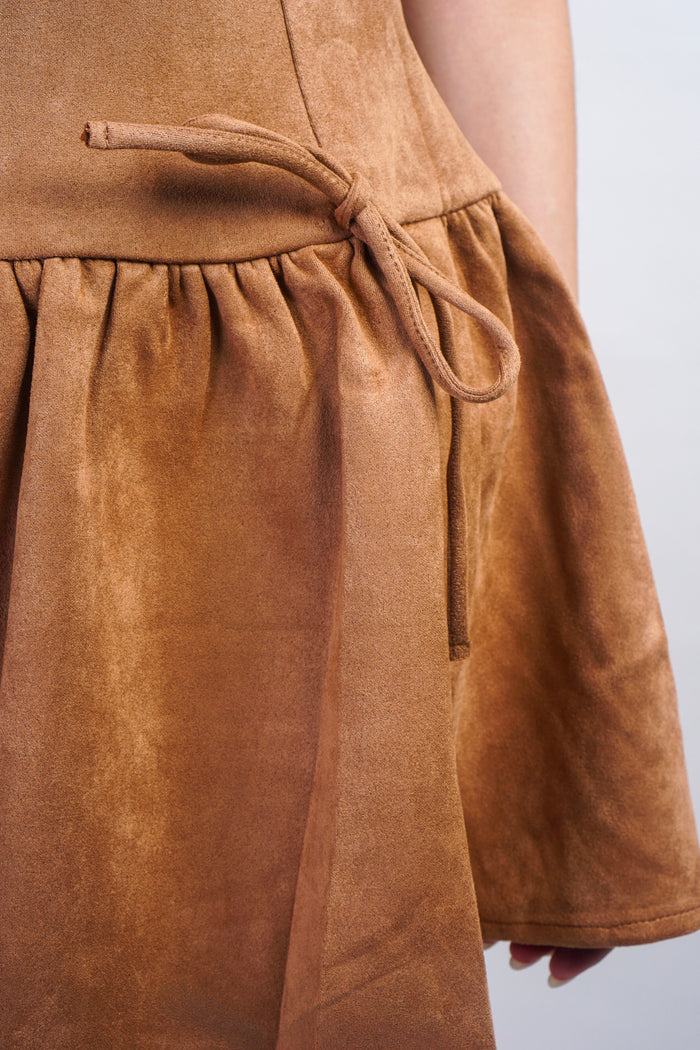 Brown Suede Empire Dress