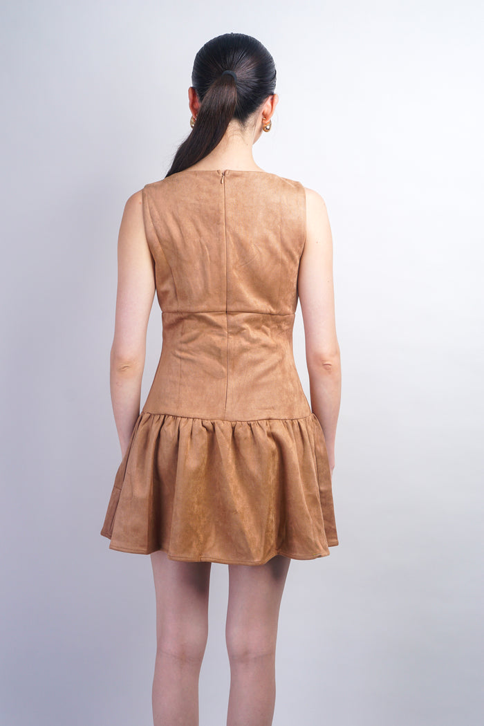 Brown Suede Empire Dress