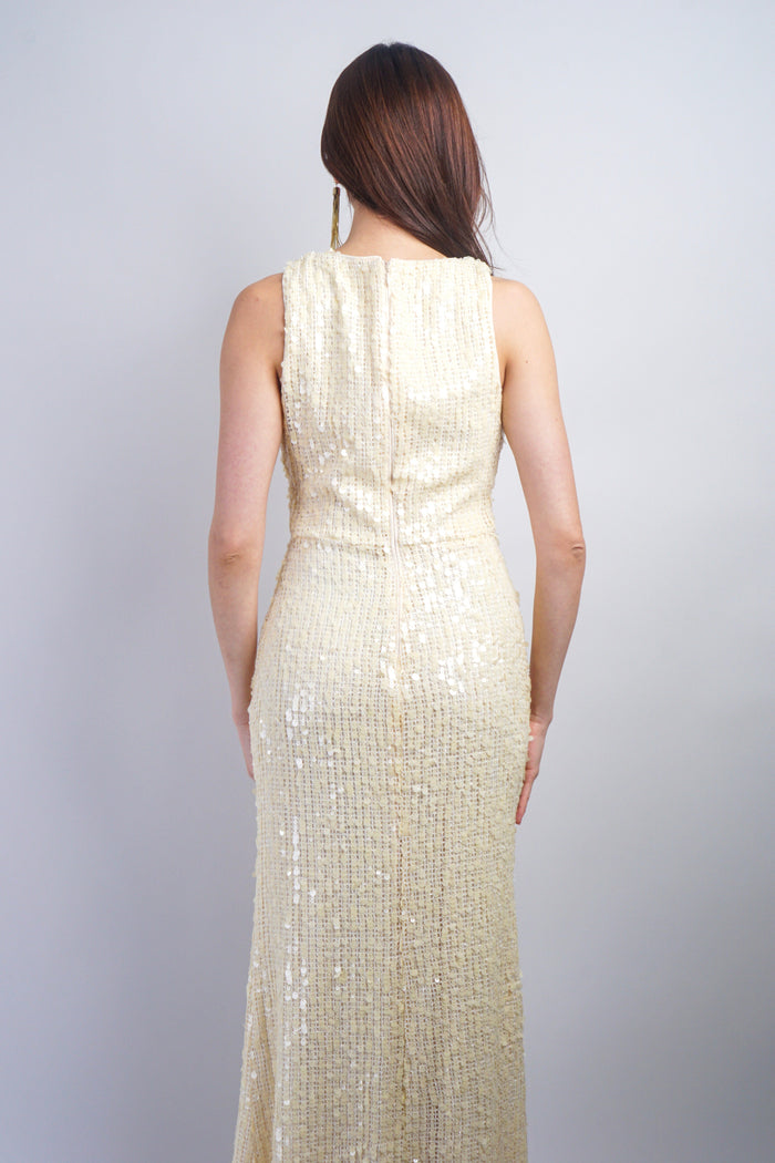 Private Label DRESSES Butter Sequin Crew Neck Slim Midi Dress