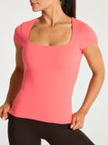 Butter Short Sleeve Hip Top - Tequila Sunrise