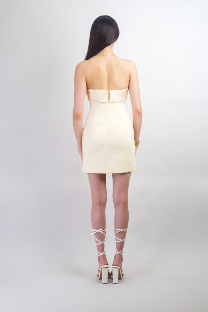 Private Label DRESSES Butter Yellow Double Breasted Mini Pencil Dress