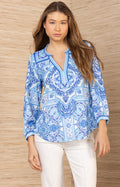 Callahan Matte Jersey Top, color-Blue
