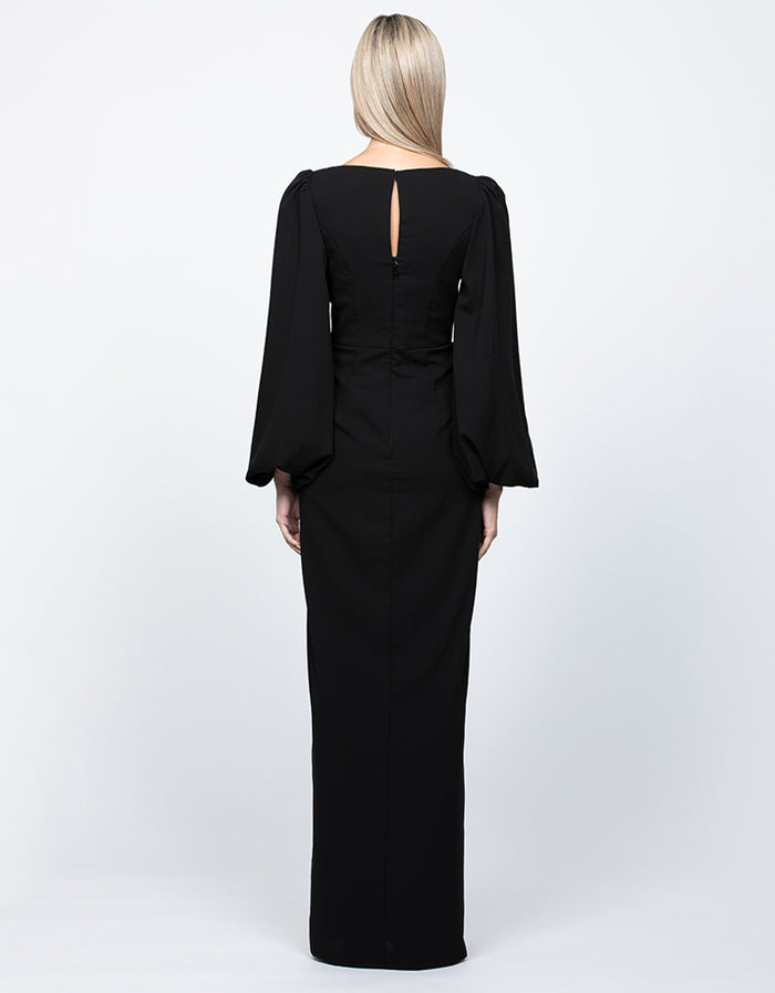 Candance Blouson Sleeve Plunge Gown - Dress - Bariano