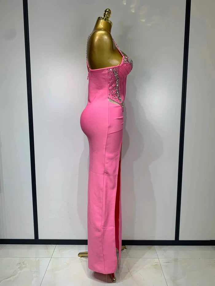 Women Sexy Backless Bodycon Sleeveless Bandage Dress Elegant Prom Gown Club Evening Party Luxury Birthday Wedding Guest Dresses