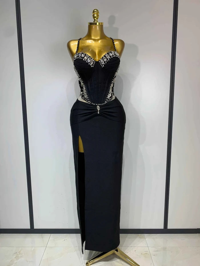 Women Sexy Backless Bodycon Sleeveless Bandage Dress Elegant Prom Gown Club Evening Party Luxury Birthday Wedding Guest Dresses