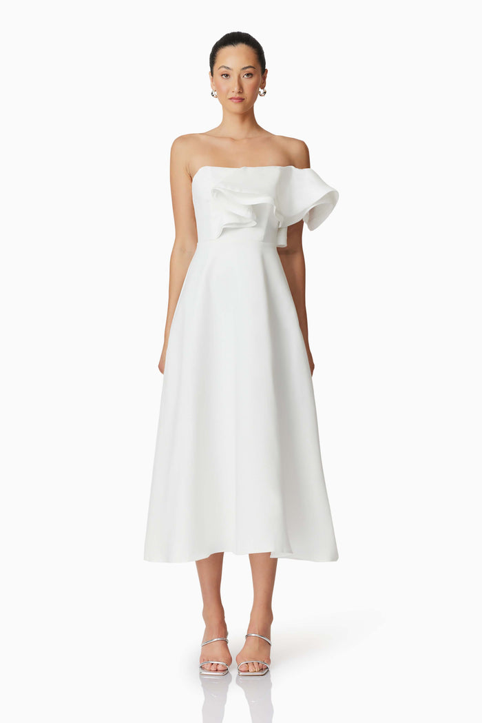 Celia Midi Dress Ivory - Dress - Elliatt