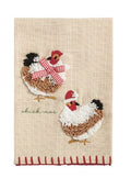 Chicken Farm Christmas Embroidered Towel