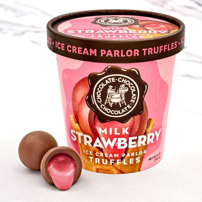 Chocolate Chocolate Chocolate Company - Milk Strawberry Ice Cream Parlor Truffles - 6 OZ- CASE/8