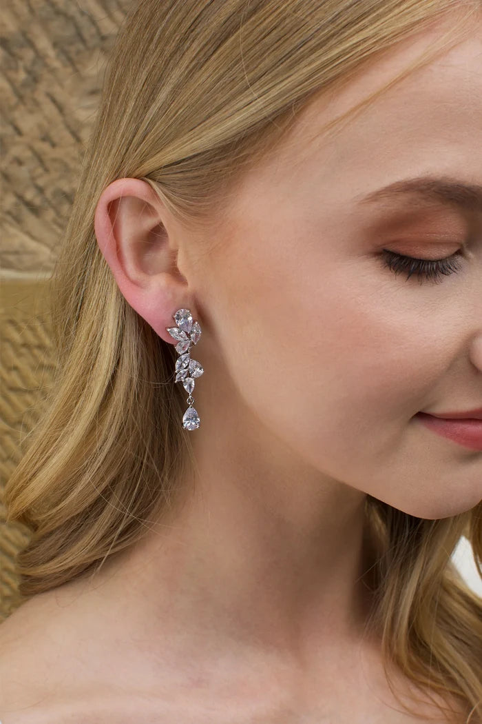Claire Drop Earring Silver - Jewellery - Windsor Bridal Jewellery